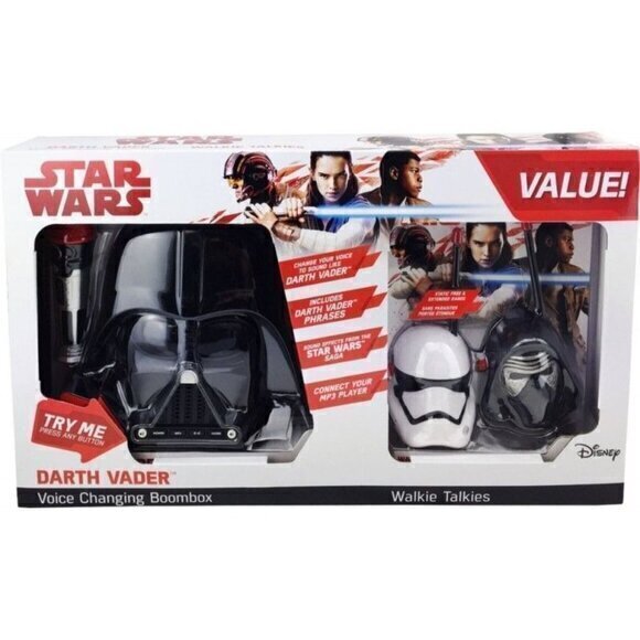 STAR WARS DARTH VADER‎ VOICE CHANGING BOOMBOX WITH WALKIE TALKIES SET NEW - Picture 1 of 10